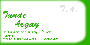 tunde argay business card